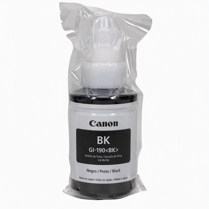 Botella de tinta CANON GI-190 negro NEGRA 70ml ORIGINAL OEM SIN CAJA TINTA IMPRESORA G1100 G2100 G3100 G4100 G1110 G2101 G2110 G2111 G3101 G3102 G3110 G3111 G4102 G4110 G4111
