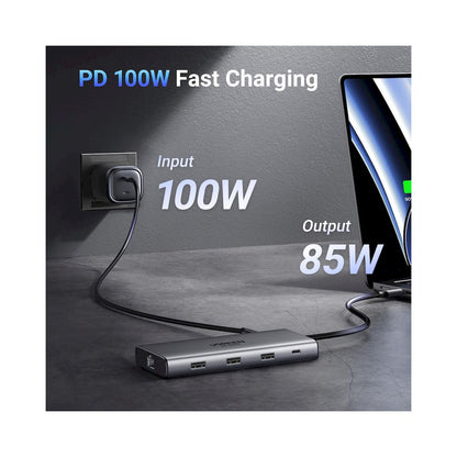 Adaptador UGREEN 10 en 1 - 4k HDMI 8K MAXIMA RESOLUCION USB HUB CM639