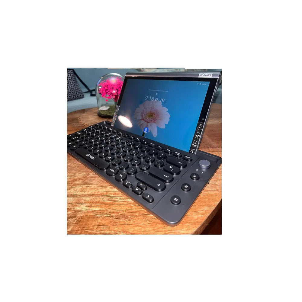 TECLADO INALAMBRICO TE-4064N BLUETOOTH WIRELESS ESPAÑOL CON PERILLA BATERIA RECARGABLE